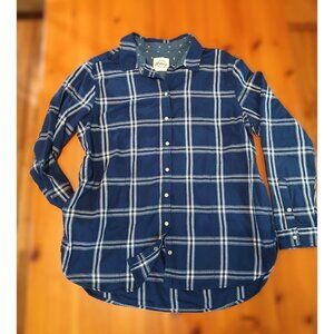 Women's Western Pearl Snap Long Sleeve Flannel Top Pockets Jachs Girlfriend L